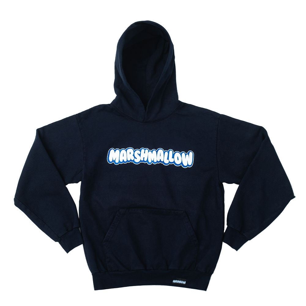 MARSHMALLOW TEXT LOGO HOODIE (NAVY)