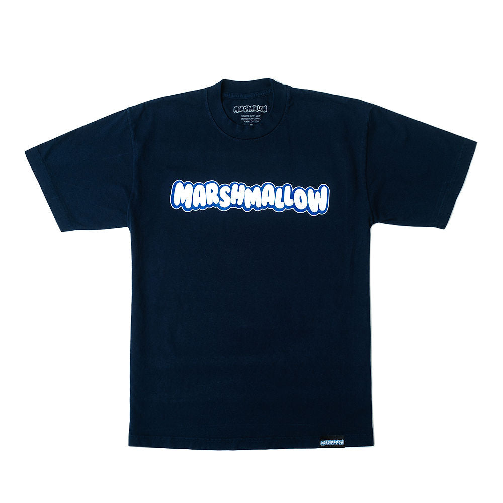 MARSHMALLOW TEXT LOGO T-SHIRT (NAVY)